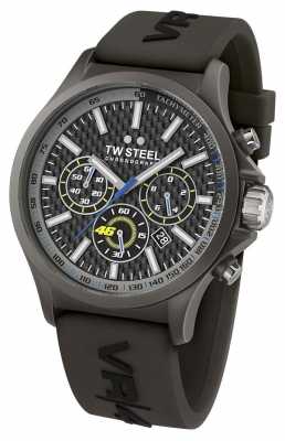 TW Steel Mens VR46 Black IP Steel Black Rubber Strap Chrono TW935 TW Steel Mens VR46 Black IP Steel Black Rubber Strap Chrono TW935