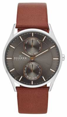 Skagen Mens Holst Brown Leather Strap Watch SKW6086 Skagen Mens Holst Brown Leather Strap Watch SKW6086