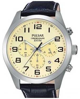 Pulsar Mens Cream Dial Watch PT3665X1 Pulsar Mens Cream Dial Watch PT3665X1