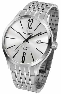TW Steel Mens Slim Line Stainless Steel Black Detail Watch TW1307 TW Steel Mens Slim Line Stainless Steel Black Detail Watch TW1307