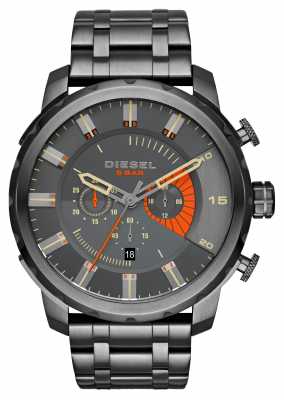 Diesel Mens Stronghold Gunmetal Orange Accent Chrono DZ4348 Diesel Mens Stronghold Gunmetal Orange Accent Chrono DZ4348