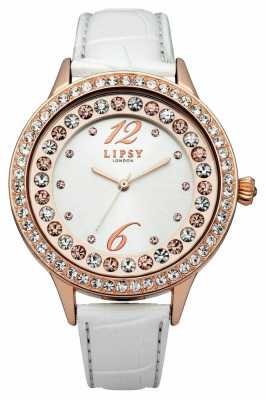 Lipsy Ladies White PU Leather Strap Watch LP337 Lipsy Ladies White PU Leather Strap Watch LP337