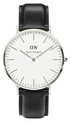 Daniel Wellington Mens Classic Sheffield 40mm Black Silver DW00100020 Daniel Wellington Mens Classic Sheffield 40mm Black Silver DW00100020