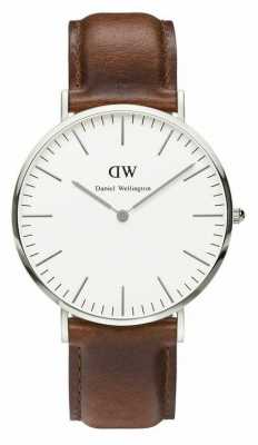 Daniel Wellington Mens Classic St Mawes 40mm Silver Leather DW00100021 Daniel Wellington Mens Classic St Mawes 40mm Silver Leather DW00100021