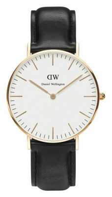Daniel Wellington Unisex Classic Sheffield 36mm Rose Gold Black DW00100036 Daniel Wellington Unisex Classic Sheffield 36mm Rose Gold Black DW00100036