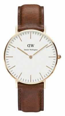 Daniel Wellington Unisex Classic St Mawes 36mm Rose Gold Brown DW00100035 Daniel Wellington Unisex Classic St Mawes 36mm Rose Gold Brown DW00100035