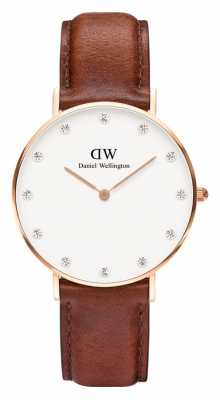 Daniel Wellington Womens Classy St Mawes 34mm Rose Gold Brown DW00100075 Daniel Wellington Womens Classy St Mawes 34mm Rose Gold Brown DW00100075