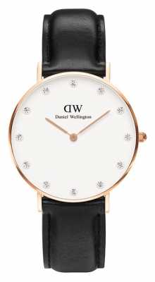 Daniel Wellington Womens Classy Sheffield 34mm Rose Gold Black DW00100076 Daniel Wellington Womens Classy Sheffield 34mm Rose Gold Black DW00100076