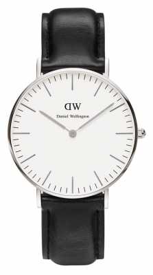 Daniel Wellington Unisex Classic Sheffield 36mm Silver Black DW00100053 Daniel Wellington Unisex Classic Sheffield 36mm Silver Black DW00100053
