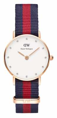Daniel Wellington Womens Classy Oxford 26mm Rose Gold Blue Red DW00100064 Daniel Wellington Womens Classy Oxford 26mm Rose Gold Blue Red DW00100064