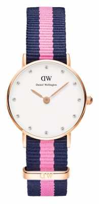 Daniel Wellington Womens Classy Winchester 26mm Rose Gold Blue DW00100065 Daniel Wellington Womens Classy Winchester 26mm Rose Gold Blue DW00100065