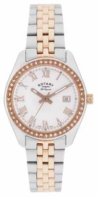 Rotary Womens Lausanne, Two Tone, Rose Gold, Crystal LB90111/01 Rotary Womens Lausanne, Two Tone, Rose Gold, Crystal LB90111/01