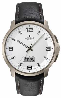 Junghans Mens Voyager Mega MF, White Dial, Leather 056/2511.00 Junghans Mens Voyager Mega MF, White Dial, Leather 056/2511.00