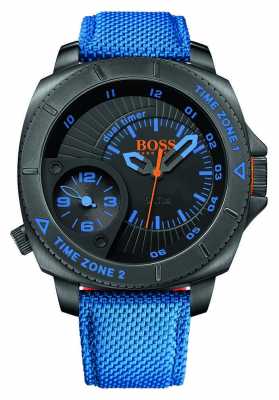 Hugo Boss Orange Blue Canvas Mens Black Dial 1513209 Hugo Boss Orange Blue Canvas Mens Black Dial 1513209