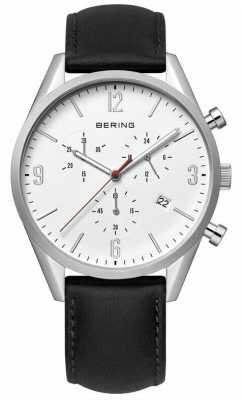 Bering White Dial, Black Leather Strap Chrono 10542-404 Bering White Dial, Black Leather Strap Chrono 10542-404