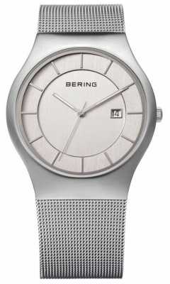 Bering Mens Stainless Steel Mesh Strap 11938-000 Bering Mens Stainless Steel Mesh Strap 11938-000