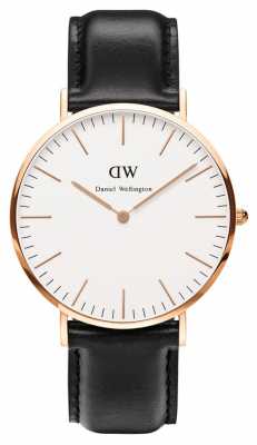 Daniel Wellington Mens Classic Sheffield 40mm Rose Gold Black DW00100007 Daniel Wellington Mens Classic Sheffield 40mm Rose Gold Black DW00100007