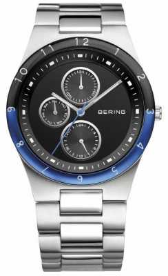 Bering Mens Steel, Black Dial, Blue Accent Watch 32339-702 Bering Mens Steel, Black Dial, Blue Accent Watch 32339-702