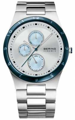 Bering Mens Stainless Steel White And Blue Dial 32339-707 Bering Mens Stainless Steel White And Blue Dial 32339-707