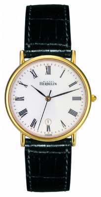 Michel Herbelin Mens Sonates, Gold Plate, Black Leather Watch 12443/P01 Michel Herbelin Mens Sonates, Gold Plate, Black Leather Watch 12443/P01
