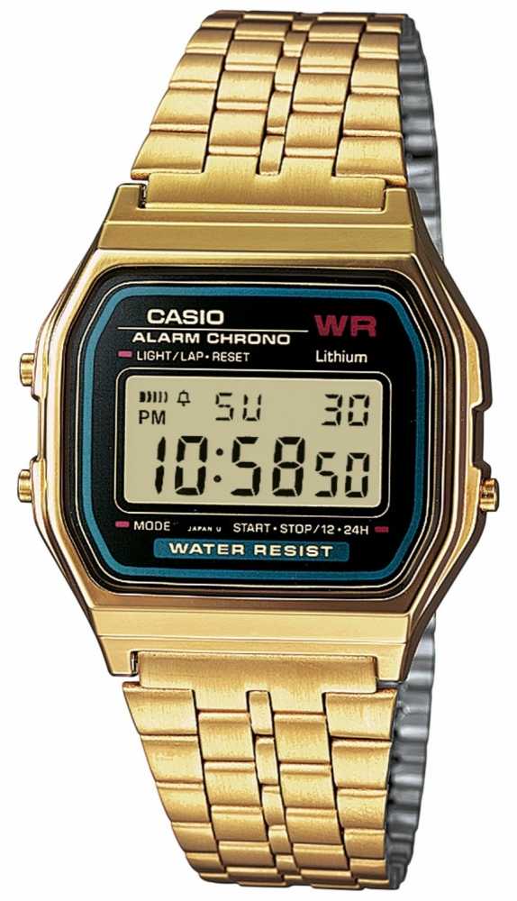 Casio Mens Digital Retro Gold Watch A159WGEA 1EF