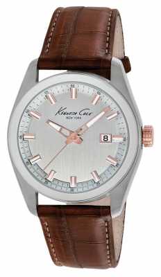 Kenneth Cole Mens Brown Leather Silver Dial KC8038 Kenneth Cole Mens Brown Leather Silver Dial KC8038