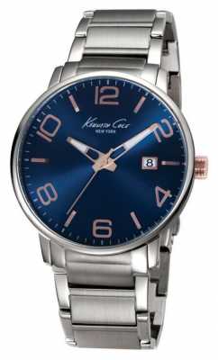 Kenneth Cole Mens Stainless Steel Blue Dial KC9392 Kenneth Cole Mens Stainless Steel Blue Dial KC9392