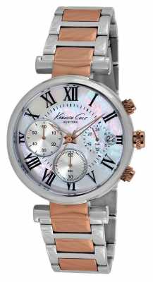 Kenneth Cole Womens Two Tone Mother Of Pearl Dial Chrono KC4970 Kenneth Cole Womens Two Tone Mother Of Pearl Dial Chrono KC4970