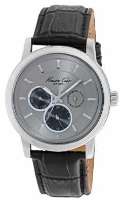 Kenneth Cole Mens Black Leather Strap Grey Dial KC10019562 Kenneth Cole Mens Black Leather Strap Grey Dial KC10019562