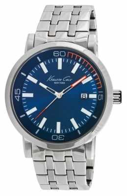 Kenneth Cole Mens Stainless Steel Blue Dial KC10020837 Kenneth Cole Mens Stainless Steel Blue Dial KC10020837