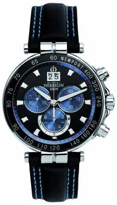 Michel Herbelin Mens Newport Yacht Club, Black, Blue 36655/AN65 Michel Herbelin Mens Newport Yacht Club, Black, Blue 36655/AN65