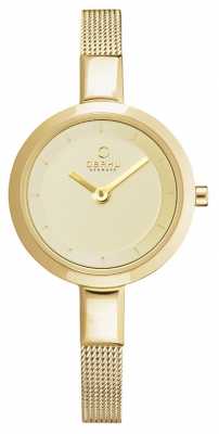 Obaku Womens Skinny Pvd Plated Gold Mesh V129LXGGMG Obaku Womens Skinny Pvd Plated Gold Mesh V129LXGGMG