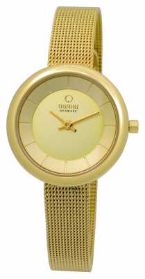 Obaku Womens PVD Gold Plate Mesh Bracelet V146LXGGMG Obaku Womens PVD Gold Plate Mesh Bracelet V146LXGGMG