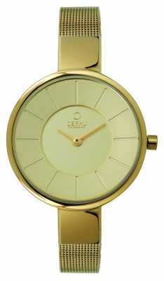 Obaku Womens PVD Gold Plate Mesh Bracelet V149LXGGMG Obaku Womens PVD Gold Plate Mesh Bracelet V149LXGGMG