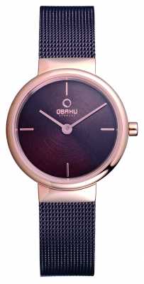 Obaku Womens PVD Rose Gold Plate Mesh Strap V153LXVNMN Obaku Womens PVD Rose Gold Plate Mesh Strap V153LXVNMN