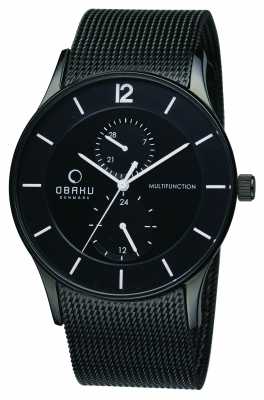 Obaku Mens Black IP Black Dial V157GMBBMB Obaku Mens Black IP Black Dial V157GMBBMB