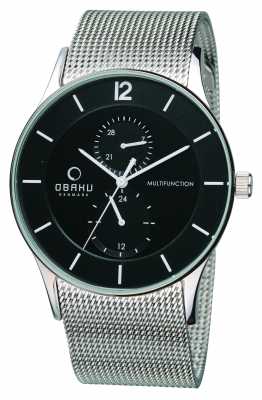 Obaku Mens Stainless Steel Mesh Strap Silver Dial V157GMCBMC Obaku Mens Stainless Steel Mesh Strap Silver Dial V157GMCBMC