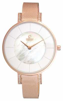 Obaku Womens Slip PVD Rose Gold Plate Mesh V158LEVWMV Obaku Womens Slip PVD Rose Gold Plate Mesh V158LEVWMV