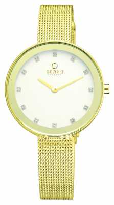 Obaku Womens Slim PVD Gold Plate Mesh Bracelet V161LXGIMG Obaku Womens Slim PVD Gold Plate Mesh Bracelet V161LXGIMG