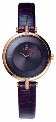 Obaku Womens Brown Leather Strap PVD Rose Gold Case V168LEVNRN Obaku Womens Brown Leather Strap PVD Rose Gold Case V168LEVNRN