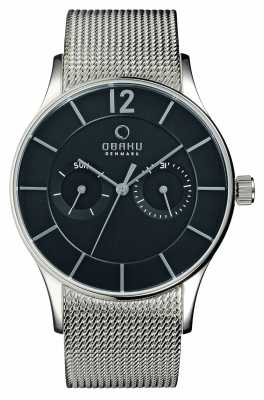 Obaku Mens Stainless Steel Mesh Black Dial V175GMCBMC Obaku Mens Stainless Steel Mesh Black Dial V175GMCBMC