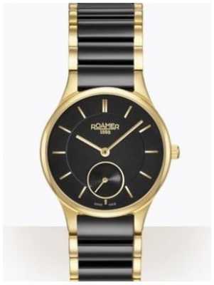 Roamer Womens Ceraline Saphira Black Ceramic Gold 690855485960 Roamer Womens Ceraline Saphira Black Ceramic Gold 690855485960