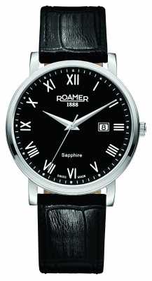 Roamer Mens Classic Line Black Leather Strap 709856415207 Roamer Mens Classic Line Black Leather Strap 709856415207