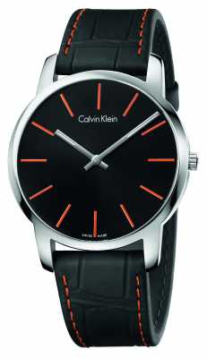 Calvin Klein Mens City Black Leather Strap Black Dial K2G211C1 Calvin Klein Mens City Black Leather Strap Black Dial K2G211C1