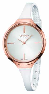 Calvin Klein Womens Lively White Rubber Strap K4U236K6 Calvin Klein Womens Lively White Rubber Strap K4U236K6