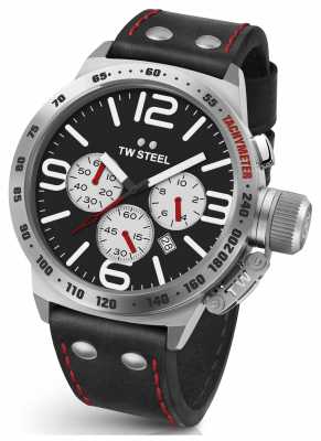 TW Steel Mens Canteen 45mm Chrono Black Leather Strap CS7 TW Steel Mens Canteen 45mm Chrono Black Leather Strap CS7