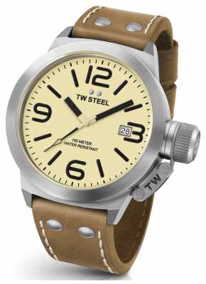 TW Steel Mens Canteen 45mm Brown Leather Strap CS11 TW Steel Mens Canteen 45mm Brown Leather Strap CS11