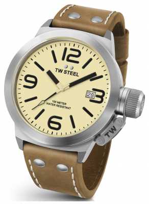 TW Steel Mens Canteen 50mm Brown Leather Strap CS12 TW Steel Mens Canteen 50mm Brown Leather Strap CS12