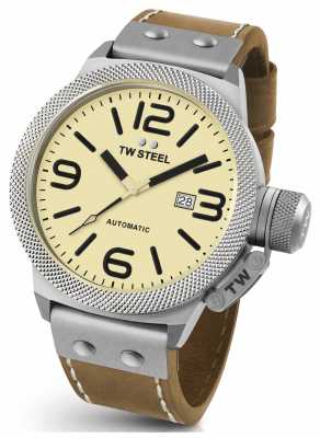 TW Steel Mens Canteen 50mm Automatic Leather Strap CS16 TW Steel Mens Canteen 50mm Automatic Leather Strap CS16
