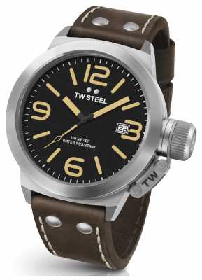 TW Steel Mens Canteen 50mm Brown Leather Strap CS32 TW Steel Mens Canteen 50mm Brown Leather Strap CS32